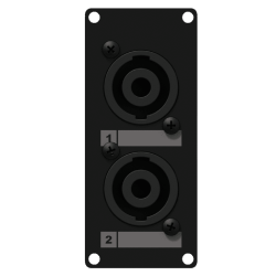 CAYMON CASY142/B Panel CASY 2x męskie złącze SpeakON – 4-pinowe złącze skręcane, wersja czarna